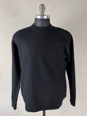 Banana Republic BR Sport Wool Blend Black Raglan Crewneck Sweater L